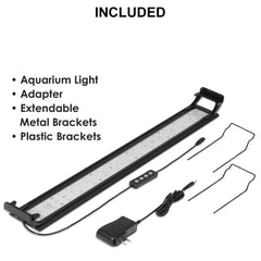 Aquarium Light 12" bar for 12-18" Tank, 3 Light Modes Remote: Qube-Line