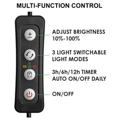 Aquarium Light 12" bar for 12-18" Tank, 3 Light Modes Remote: Qube-Line