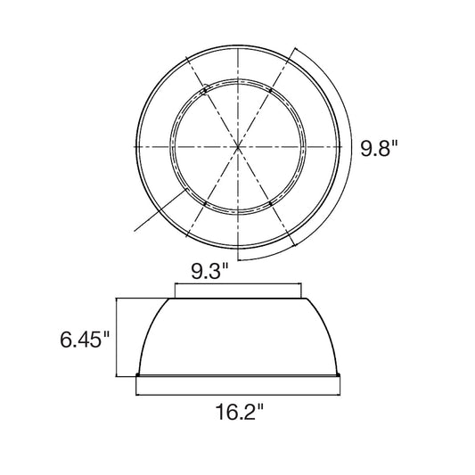 RHB3: 100/150w Aluminum Reflector 90°