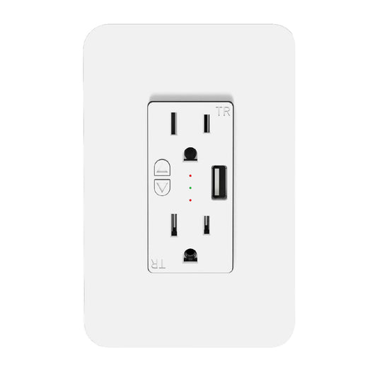 PIR Bi-Level + Daylight: Wall Outlet 3-Prong + USB SILVAIR