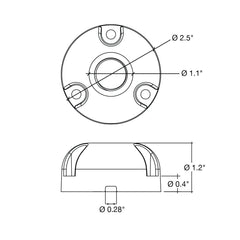 Brass 1/2" Surface Mount