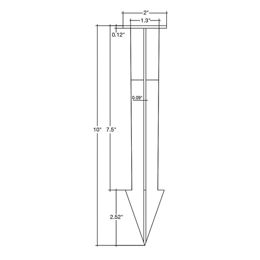 Brass Stake 10" Heavy Duty