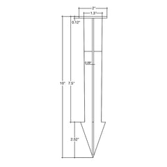 Brass Stake 10" Heavy Duty