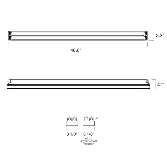 4 FT T8 1 or 2-Lamp Strip Fixture (Double Sided Connection)