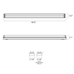 4 FT T8 1 or 2-Lamp Strip Fixture (Double Sided Connection)