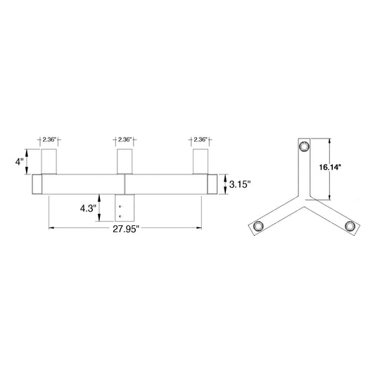 Tenon: Square Bullhorn 3-Head Y-Adapter