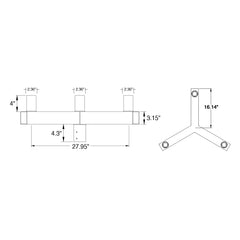 Tenon: Square Bullhorn 3-Head Y-Adapter