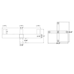 Tenon: Square Bullhorn 4-Head X-Adapter