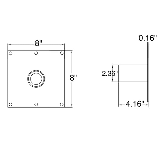 Tenon: Wall Mount Straight
4" Mounting Bracket Bronze Finish