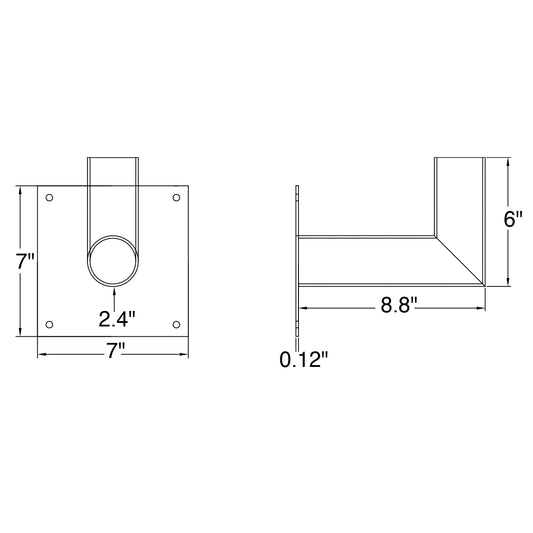 Tenon: Wall Mount 90 Degree Arm
7" Mounting Bracket Bronze Finish