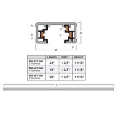 2' Track Single Circuit 3-Wire w/ End Cap