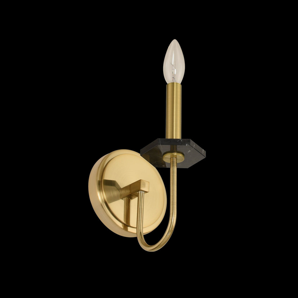 Piedra Black and Brass Wall Sconce Wall Allegri 