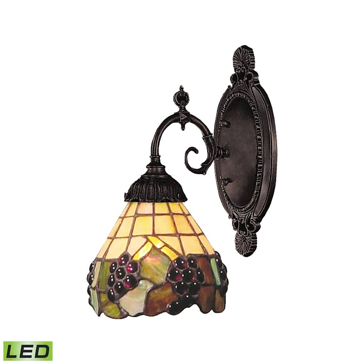 Mix-N-Match 1 Light LED Wall Sconce In Vintage Antique And Stained Glass Wall Sconce Elk Lighting 