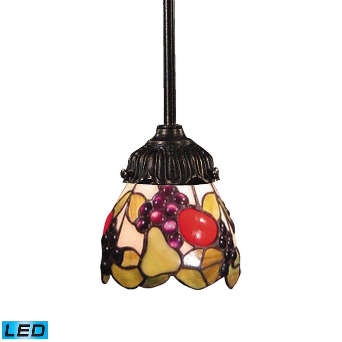 Mix-N-Match LED Pendant In Tiffany Bronze And Multicolor Glass Ceiling Elk Lighting 