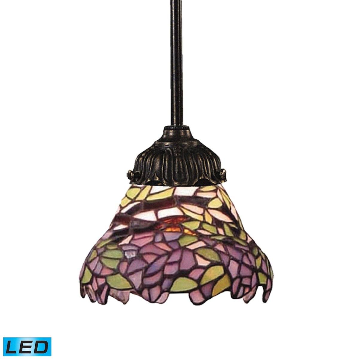 Mix-N-Match LED Pendant In Tiffany Bronze And Multicolor Glass Ceiling Elk Lighting 