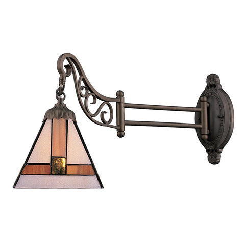 Mix-N-Match 1 Light Swingarm In Tiffany Bronze And Multicolor Glass Wall Elk Lighting 