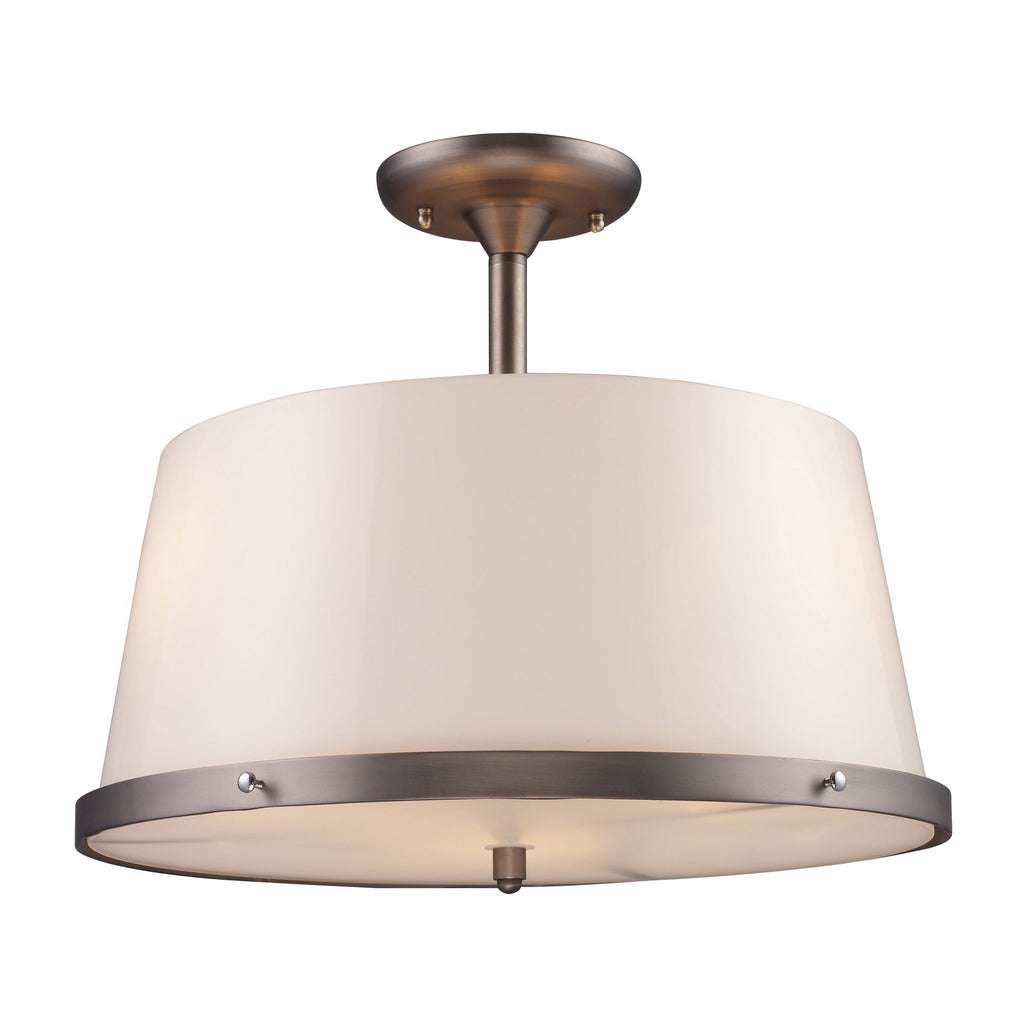 Sutton Place 3-Light Semi-Flush In Antique Pewter Ceiling ELK Lighting 