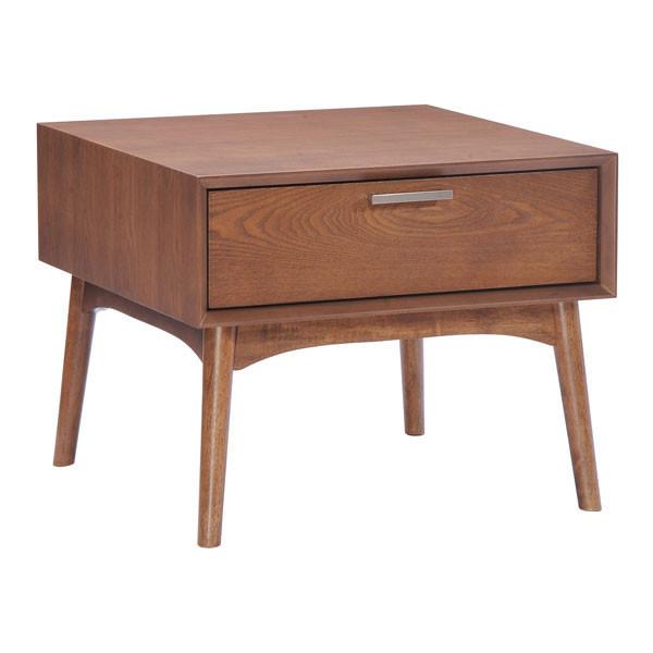 Design District Side Table Walnut Furniture Zuo 