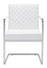 Quilt Dining Chair White Set of 2 Furniture Zuo 