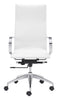 Glider Hi Back Office Chair White Furniture Zuo 