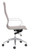 Glider Hi Back Office Chair Taupe Furniture Zuo 