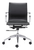 Glider Low Back Office Chair Black Furniture Zuo 