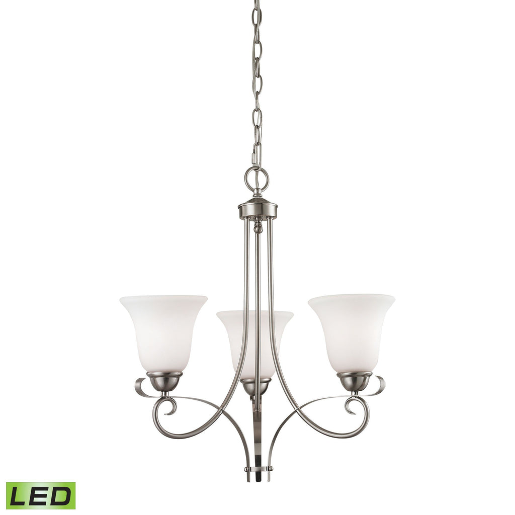 Brighton 3-Light Chandelier in Brushed Nickel Ceiling Thomas Lighting 