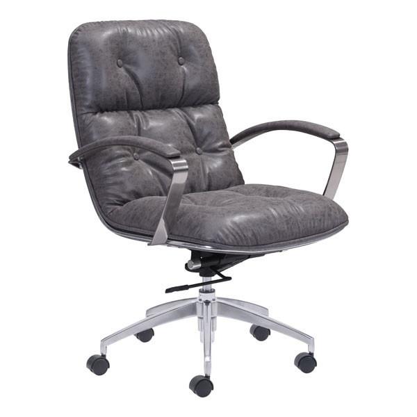 Avenue Office Chair Vintage Gray Furniture Zuo 