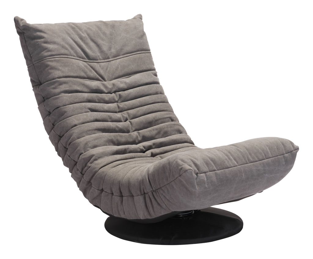 Down Low Swivel Chair Gray Furniture Zuo 