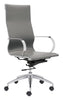 Glider High Back Office Chair Gray Furniture Zuo 