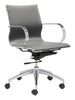 Glider Low Back Office Chair Gray Furniture Zuo 