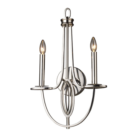 Dione 2 Light Wall Sconce In Polished Nickel Wall Sconce Elk Lighting 