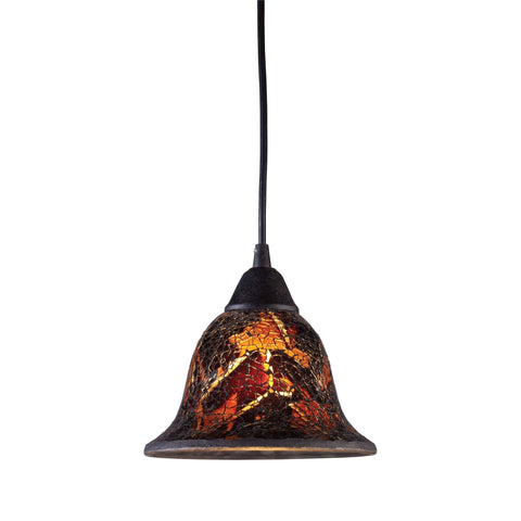 Firestorm Pendant In Dark Rust And Firestorm Crackle Glass Ceiling Elk Lighting 
