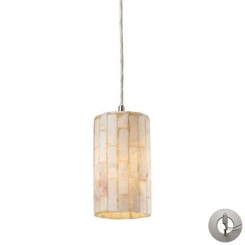 Coletta Pendant In Satin Nickel And Genuine Stone - Includes Recessed Lighting Kit Ceiling Elk Lighting 