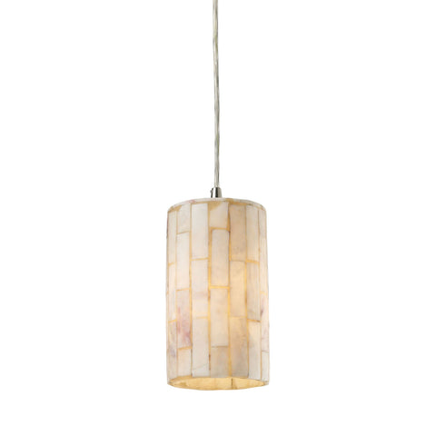 Coletta LED Pendant In Satin Nickel And Genuine Stone Ceiling Elk Lighting 