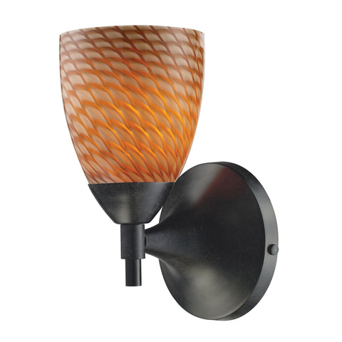 Celina 1 Light Sconce In Dark Rust And Cocoa Glass Wall Sconce Elk Lighting 