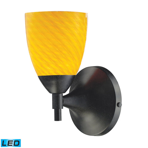 Celina 1 Light LED Sconce In Dark Rust And Canary Glass Wall Sconce Elk Lighting 