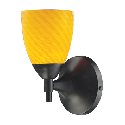 Celina 1 Light Sconce In Dark Rust And Canary Glass Wall Sconce Elk Lighting 