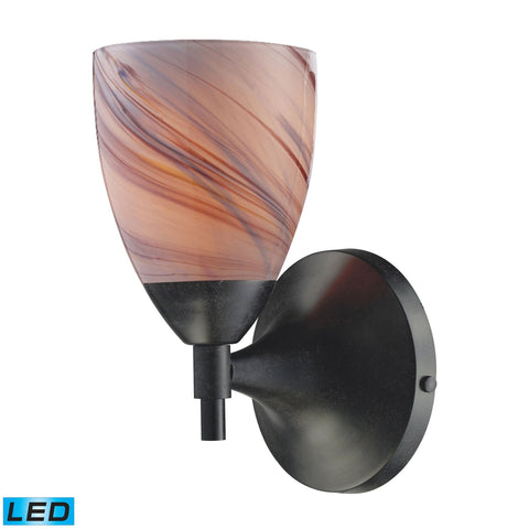 Celina 1 Light LED Sconce In Dark Rust And Creme Glass Wall Sconce Elk Lighting 