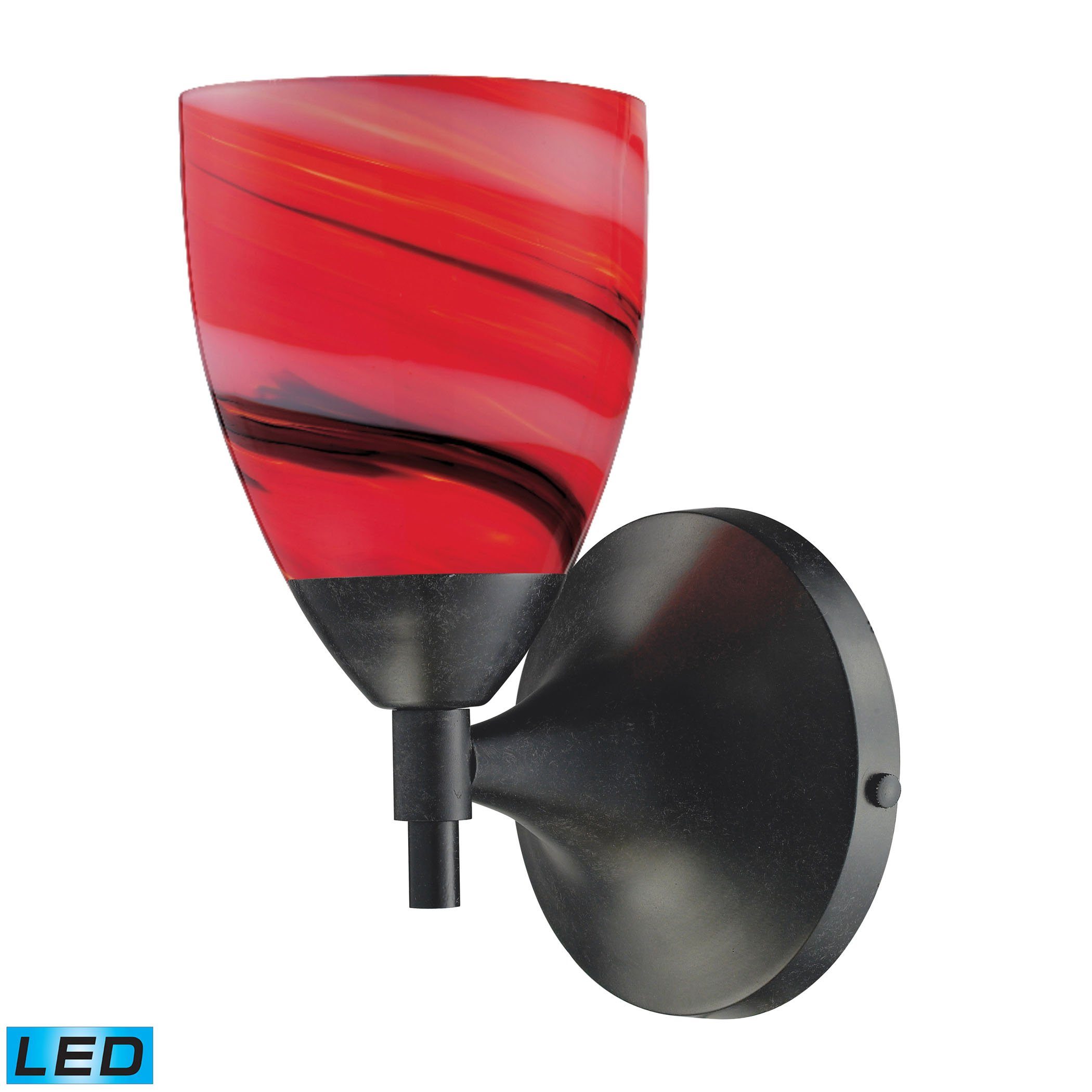 Celina 1 Light LED Sconce In Dark Rust And Candy Glass Wall Sconce Elk Lighting 