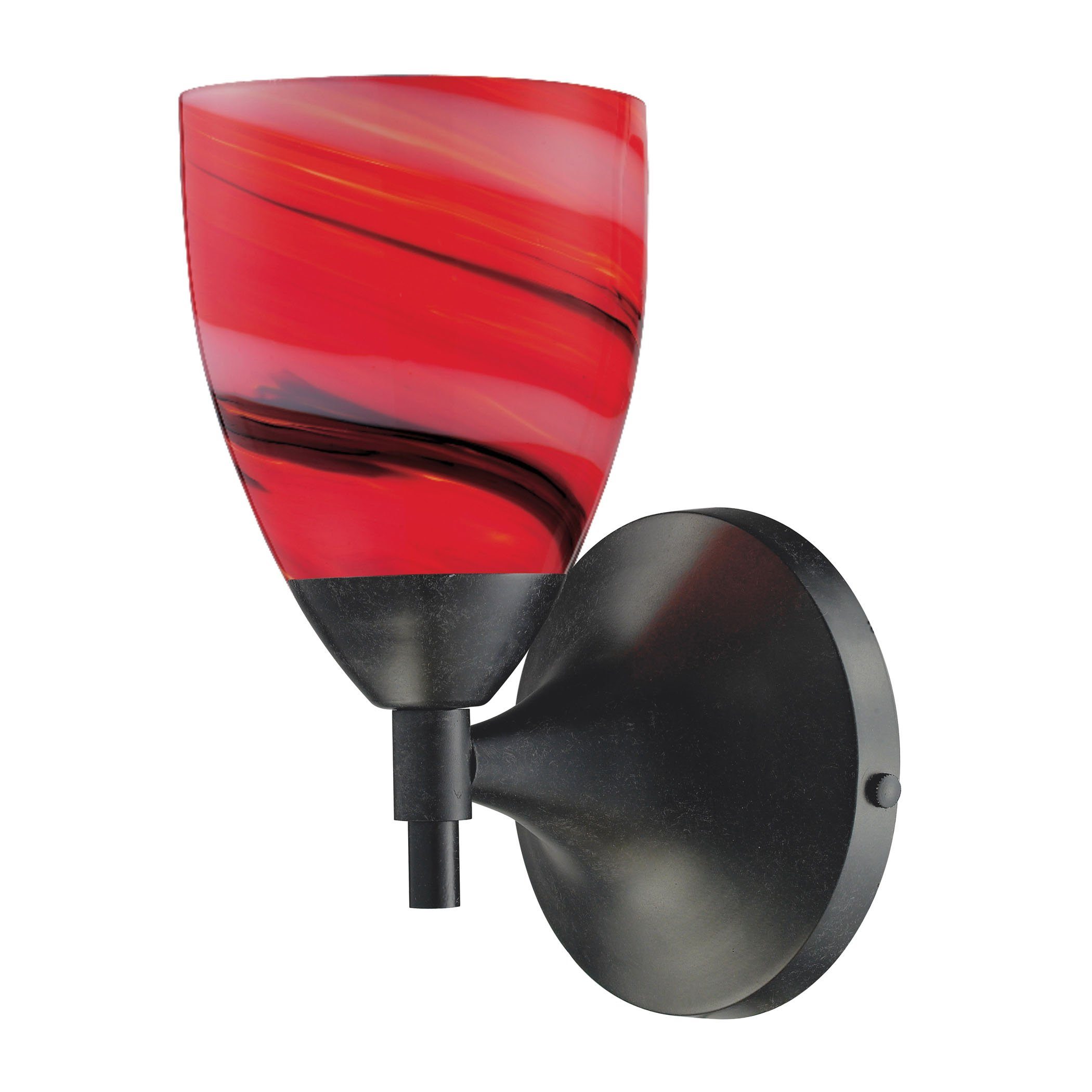 Celina 1 Light Sconce In Dark Rust And Candy Glass Wall Sconce Elk Lighting 