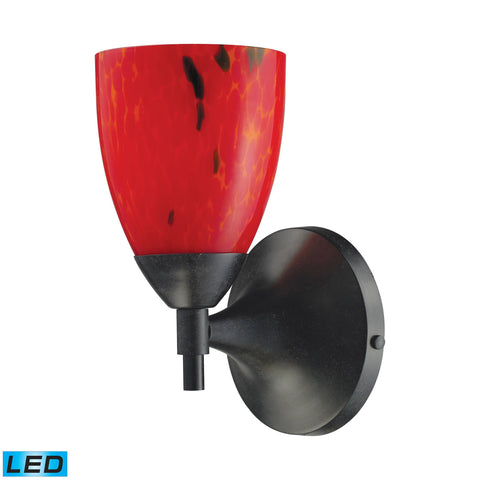 Celina 1 Light LED Sconce In Dark Rust And Fire Red Wall Sconce Elk Lighting 