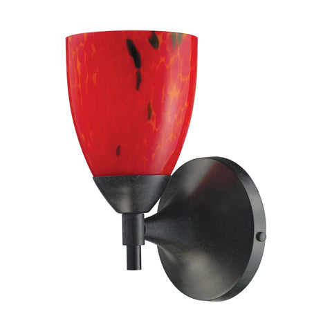 Celina 1 Light Sconce In Dark Rust And Fire Red Wall Sconce Elk Lighting 