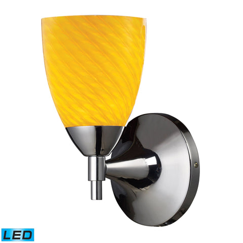 Celina 1 Light LED Sconce In Polished Chrome And Canary Glass Wall Sconce Elk Lighting 
