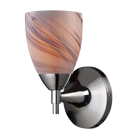 Celina 1 Light Sconce In Polished Chromew And Creme Glass Wall Sconce Elk Lighting 