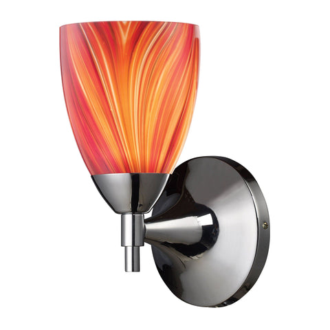 Celina 1 Light Sconce In Polished Chrome And Multi Glass Wall Sconce Elk Lighting 