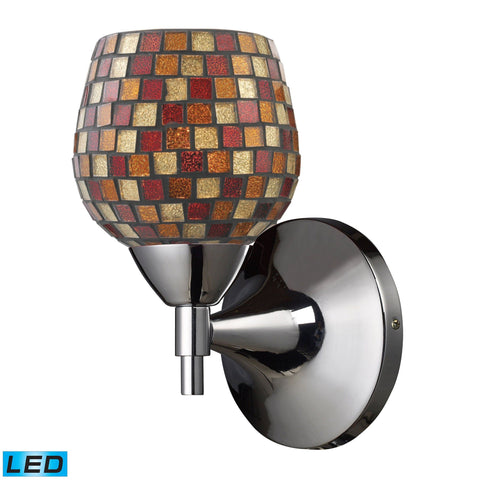 Celina 1 Light LED Sconce In Polished Chrome And Multi Fusion Glass Wall Sconce Elk Lighting 