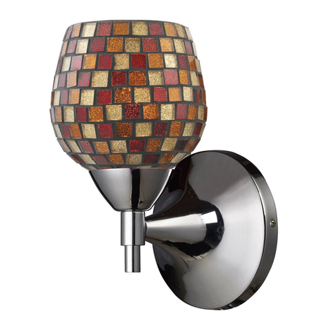 Celina 1 Light Sconce In Polished Chrome And Multi Fusion Glass Wall Sconce Elk Lighting 