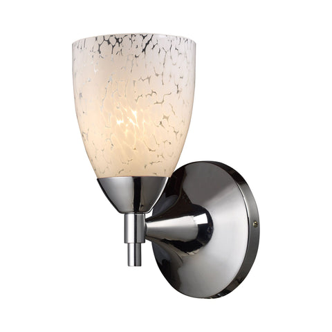 Celina 1 Light Sconce In Polished Chrome And Snow White Wall Sconce Elk Lighting 