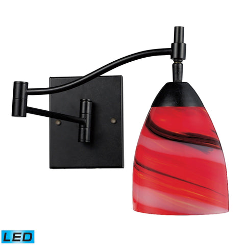 Celina 1 Light Swingarm LED Sconce In Dark Rust And Candy Glass Wall Elk Lighting 